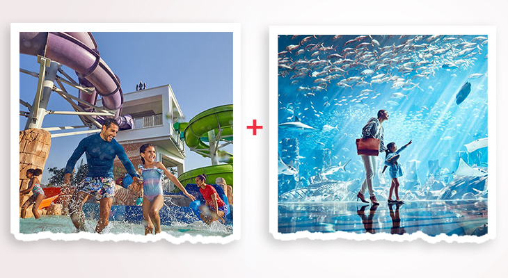 Superpass Ticket in Atlantis with the largest water sliders + the lost Chambers Aquarium