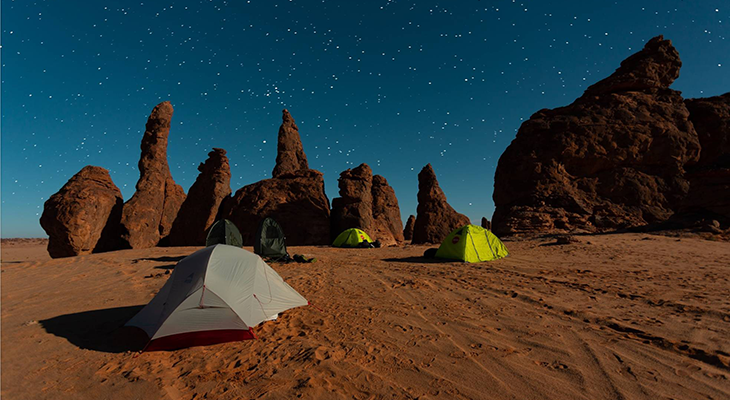 A unique wild camping experience in AlUla Desert