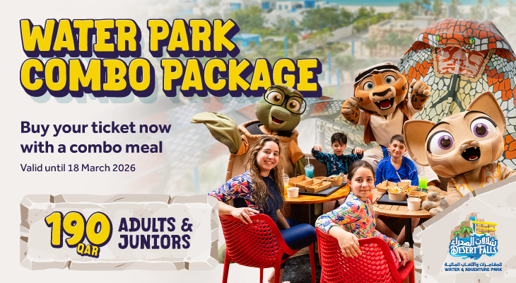 Combo Meal + Full Day Ticket to Desert Falls Water & Adventuer Park at Salwa Beach Resort